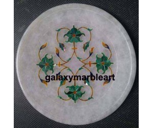 Geometrical design plate inlaid with Malachite stone plate Pl-530