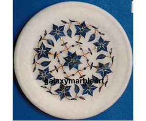 Geometrical design plate with Lapislazuli stone Pl-541