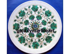 Marble inlay plate with Malachite Pl-1001