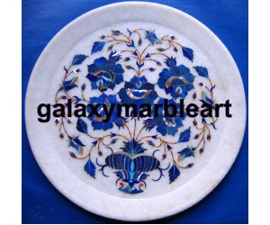 Marble inlay vase design floral pattern plate Pl-1002