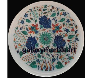 A marble inlay plate with an old style created by a master craftsman Pl-1011