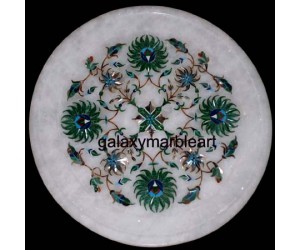 Sangemarmar, Pachchikari plate Pl-718 inlaid with semi-precious stones