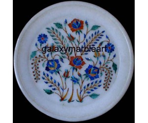 Fine floral inlay work wall decoration gift  marble plate pl-703 
