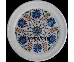 Intricate workmanship marble plate with geometrical design pl-707