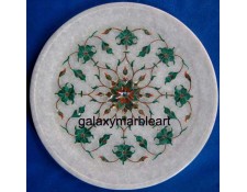 Jasmine flower with mainly Malachite stones plate pl-712