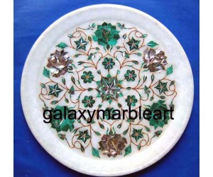 Malachite-Paua Shell combination marble inlay plate Pl-901