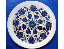 Marble inlay marquetry plate with flower design  Pl-903