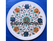 Stones decorative marble plate with inlay work, Pl-904