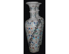 Taj Mahal inlay work vase ht 48" V-4801