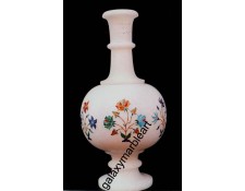 Marble inlay vase ht 10" V-10