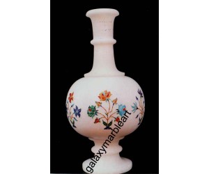 Marble inlay vase ht 10" V-10