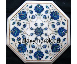 Lapislazuli inlaid marble side table top from Agra WP-1302