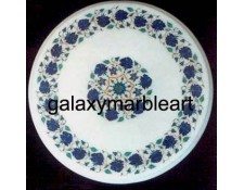 Round table top with semi-precious stones inlay work  WP-1701