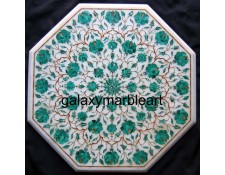 Pietra dura white inlay table top WP-17187