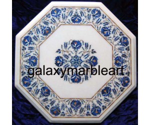  Stone pietre dure white table top WP-1801