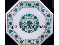 White marble inlay art table top WP-18101