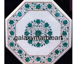 White marble inlay art table top WP-18101