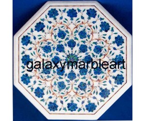 White marble inlay handicraft table top WP-18195