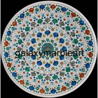 Flawless multi-color marble inlay dining table top 48" WP-4808