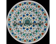 Flawless multi-color marble inlay dining table top 48" WP-4808