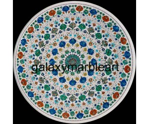 Flawless multi-color marble inlay dining table top 48" WP-4808