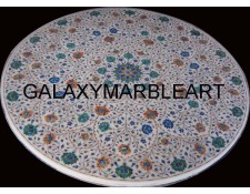 Multi-colored stones inlaid marble table top 52" WP-5201