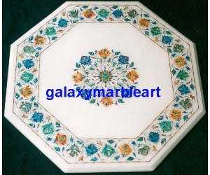 Marble inlay rose flowers table top 23" WP-23185