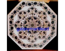 Decorative stones inlaid table top 36" WP-3671