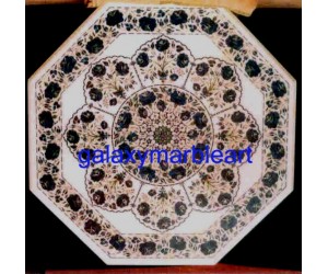 Decorative stones inlaid table top 36" WP-3671