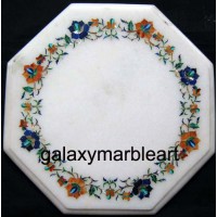 Agra marble inlay table top with simple border design 12" WP-1202