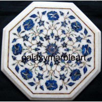 Parchinkari inlay work table top with semi-precious stones geometrical design 12" WP-1205