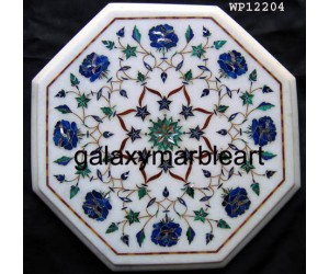 Agra marble inlay work table top 12" WP-12204