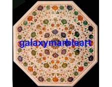 Multi-color gemstones inlay work table top 32" WP-3253