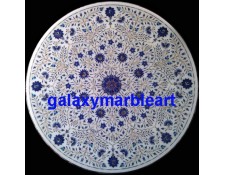 A round inlay work table top with mainly lapislazuli and Shell 40" WP-4001