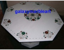 Makrana marble inlay work simple design table top 34" WP-3401