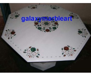 Makrana marble inlay work simple design table top 34" WP-3401
