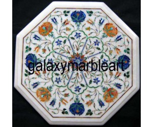 white marble inlay table top WP-1401
