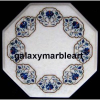 Agra marble inlay table top with unique border design  WP-1403