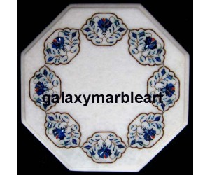 Agra marble inlay table top with unique border design  WP-1403