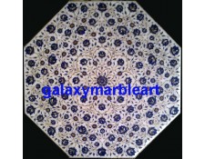 Marble inlay table top with Lapislazuli symmetrical design  33" WP-3301